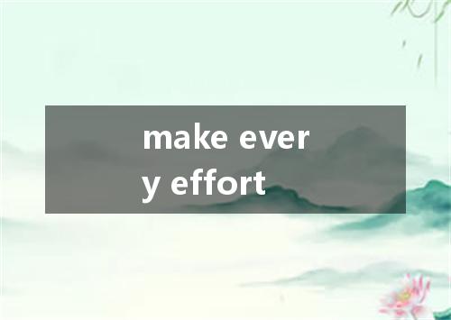 make every effort是什么意思