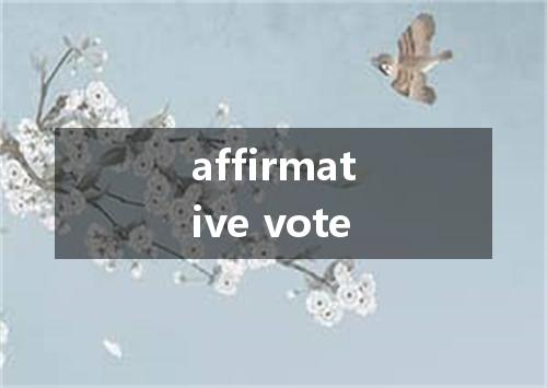 affirmative vote是什么意思