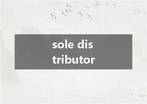 sole distributor是什么意思