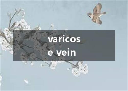 varicose vein是什么意思