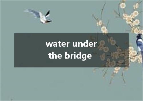 water under the bridge是什么意思