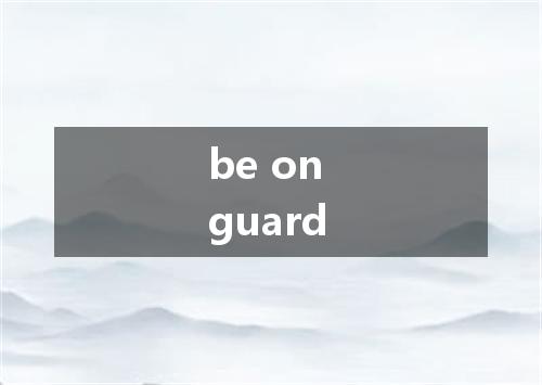 be on guard是什么意思