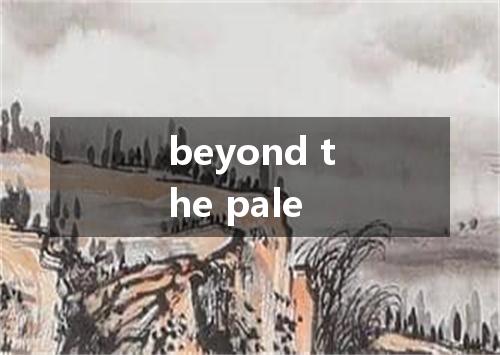 beyond the pale是什么意思
