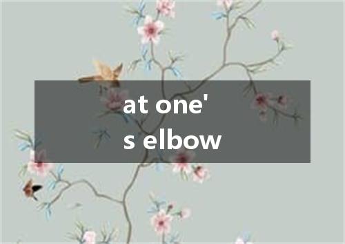 at one's elbow是什么意思