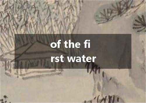of the first water是什么意思