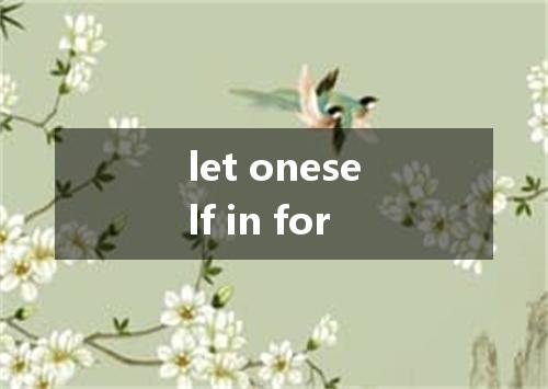 let oneself in for是什么意思