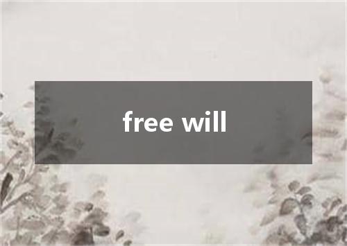 free will是什么意思