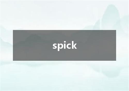 spick是什么意思
