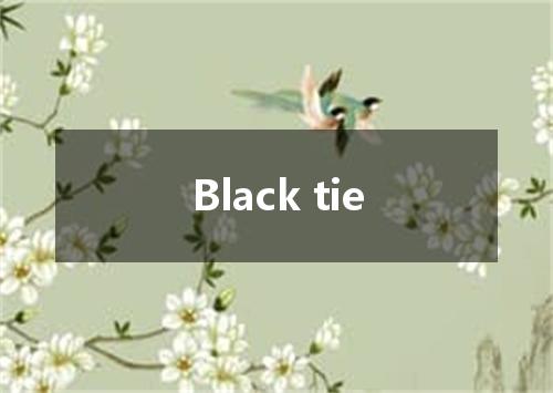 Black tie是什么意思