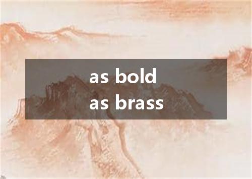 as bold as brass是什么意思