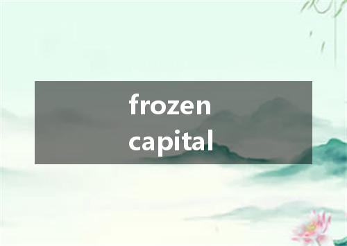 frozen capital是什么意思