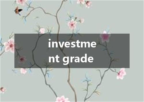 investment grade是什么意思