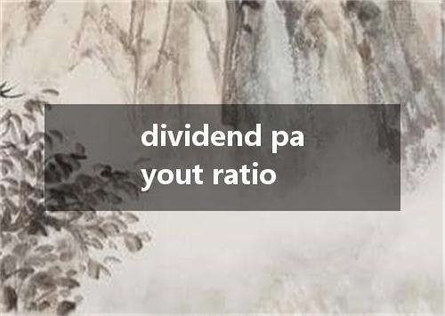 dividend payout ratio是什么意思