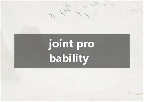 joint probability是什么意思