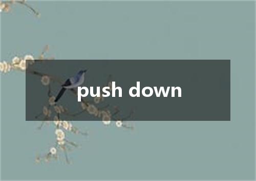push down是什么意思