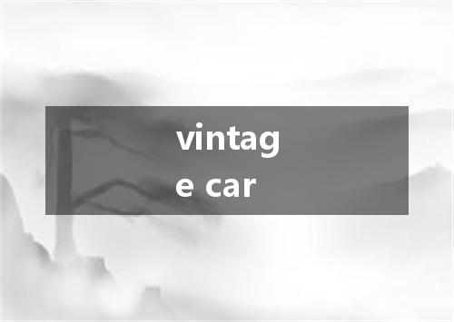 vintage car是什么意思