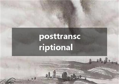 posttranscriptional是什么意思