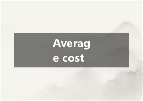 Average cost是什么意思