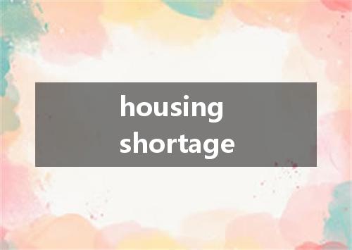housing shortage是什么意思
