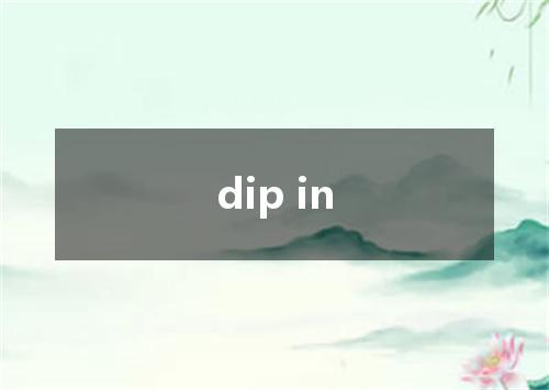 dip in是什么意思