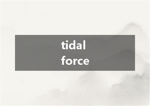 tidal force是什么意思