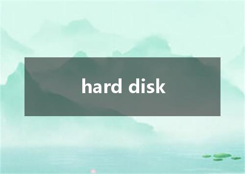 hard disk是什么意思