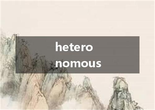 heteronomous是什么意思