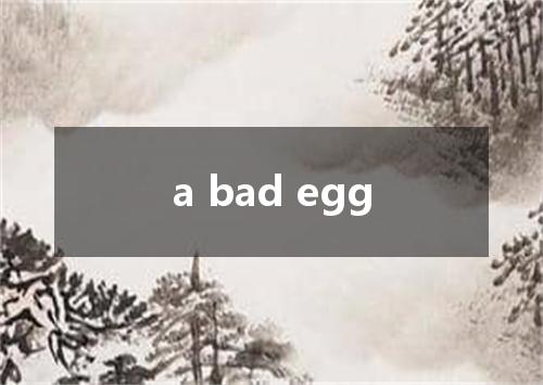 a bad egg是什么意思