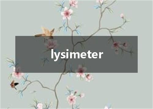 lysimeter是什么意思