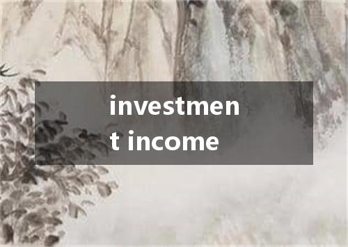 investment income是什么意思