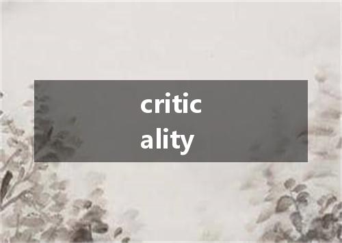 criticality是什么意思