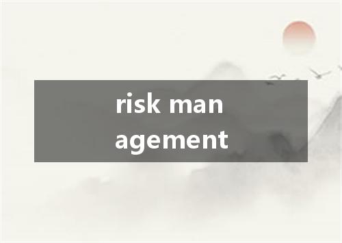 risk management是什么意思