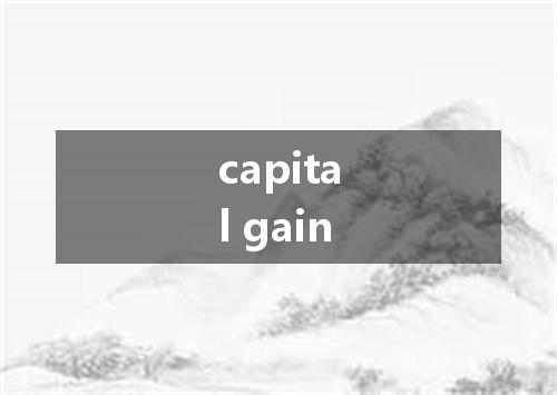 capital gain是什么意思