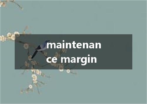 maintenance margin是什么意思