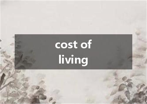 cost of living是什么意思