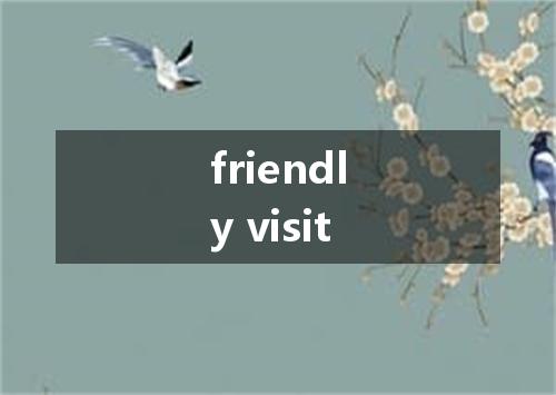 friendly visit是什么意思