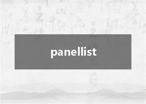panellist是什么意思