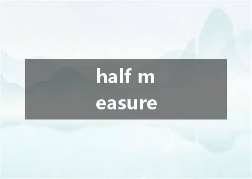 half measure是什么意思
