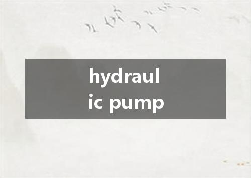 hydraulic pump是什么意思