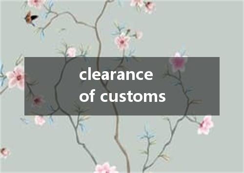 clearance of customs是什么意思