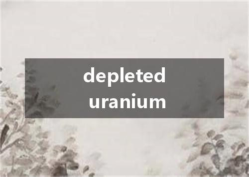 depleted uranium是什么意思
