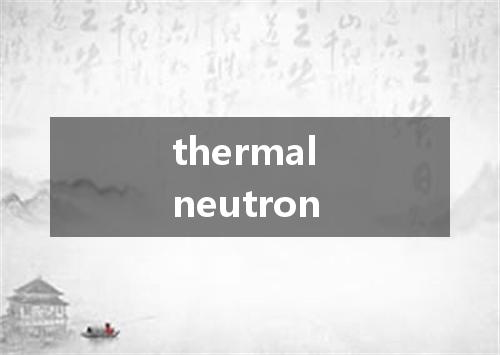thermal neutron是什么意思
