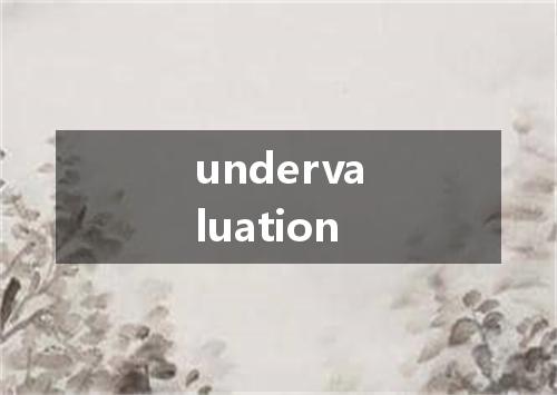 undervaluation是什么意思