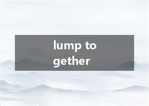 lump together是什么意思