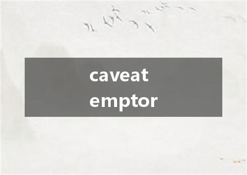 caveat emptor是什么意思