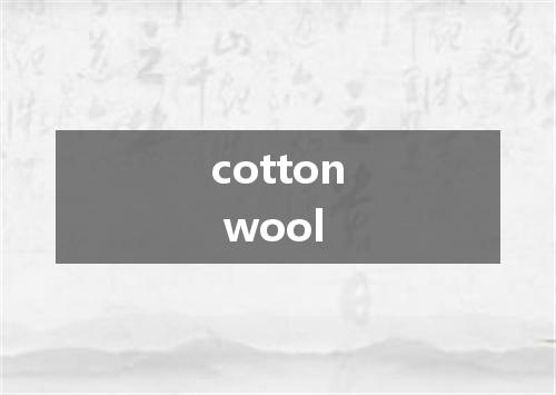 cotton wool是什么意思
