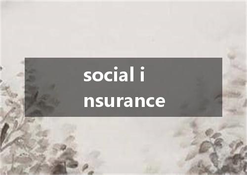 social insurance是什么意思