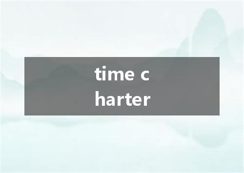 time charter是什么意思