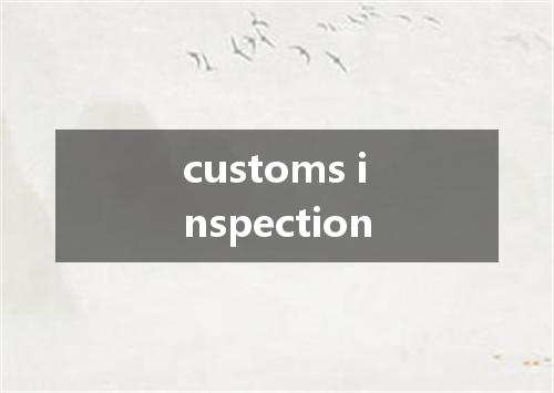 customs inspection是什么意思