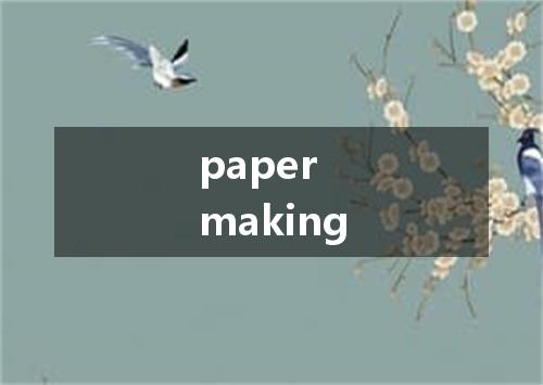 paper making是什么意思